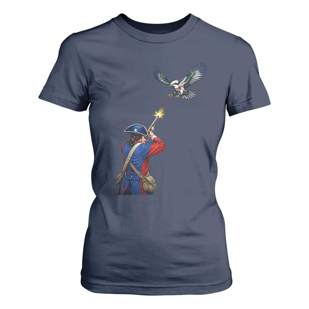 Funny Minutemen Shooting Blue and Green Hawk Football Rivalry T Shirt For Women TS11 Navy Print Your Wear