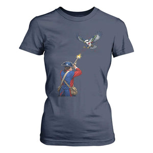 Funny Minutemen Shooting Blue and Green Hawk Football Rivalry T Shirt For Women TS11 Navy Print Your Wear