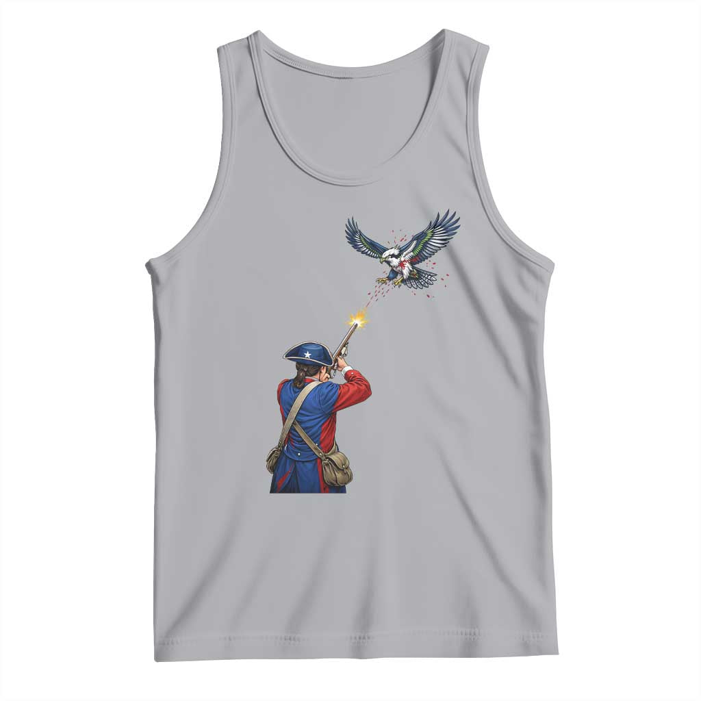 Funny Minutemen Shooting Blue and Green Hawk Football Rivalry Tank Top TS11 Athletic Heather Print Your Wear