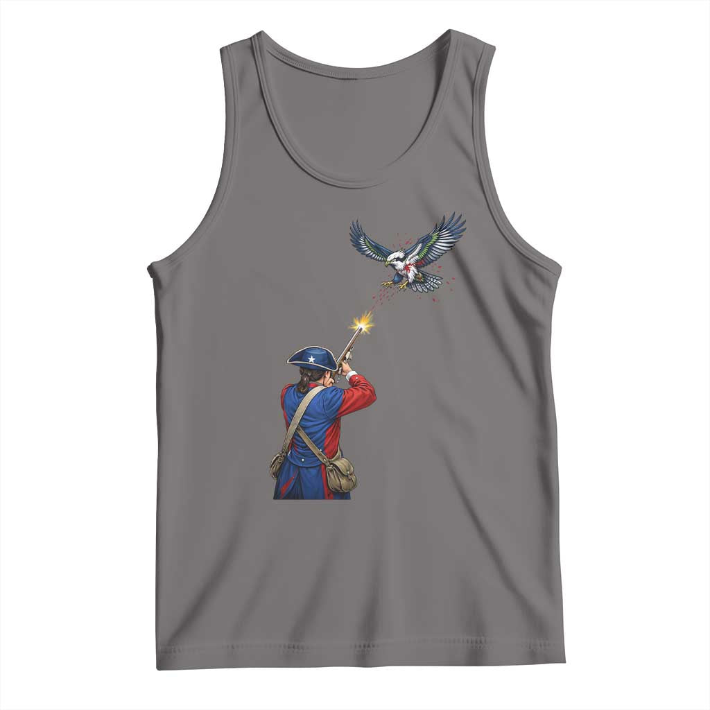 Funny Minutemen Shooting Blue and Green Hawk Football Rivalry Tank Top TS11 Deep Heather Print Your Wear