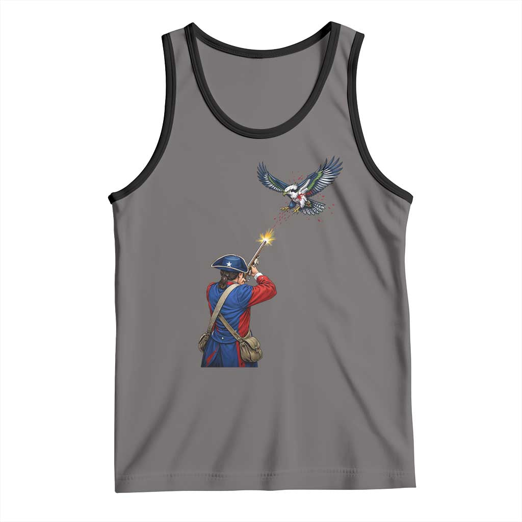 Funny Minutemen Shooting Blue and Green Hawk Football Rivalry Tank Top TS11 Deep Heather Black Print Your Wear