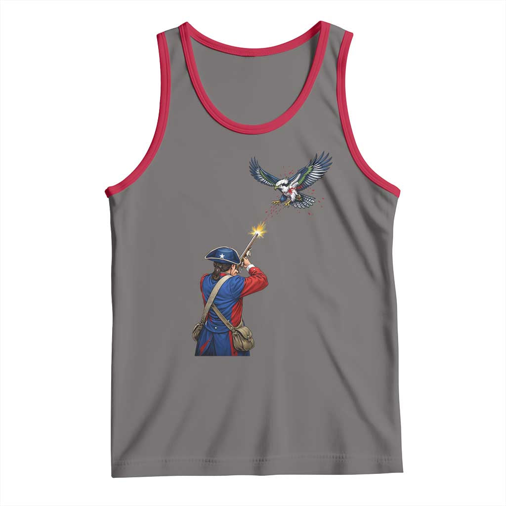 Funny Minutemen Shooting Blue and Green Hawk Football Rivalry Tank Top TS11 Deep Heather Red Print Your Wear