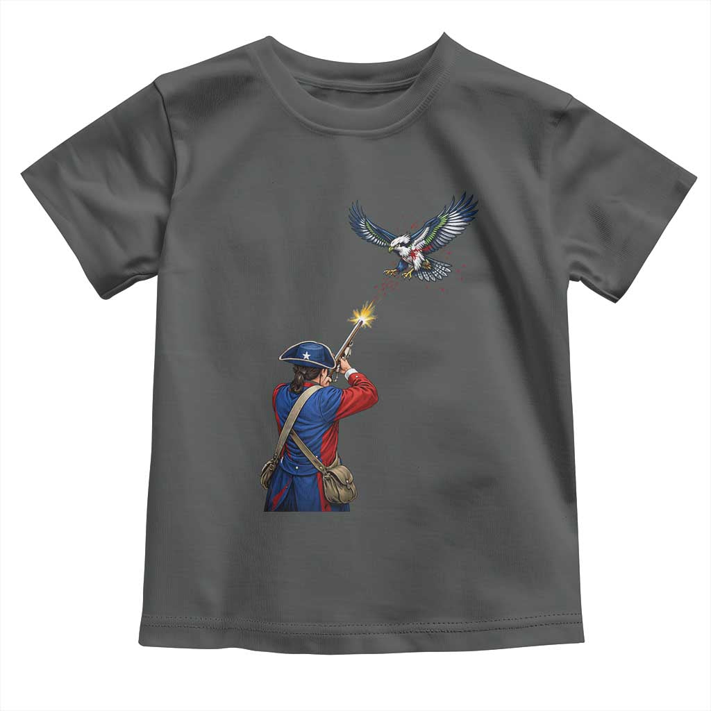 Funny Minutemen Shooting Blue and Green Hawk Football Rivalry Toddler T Shirt TS11 Dark Heather Print Your Wear