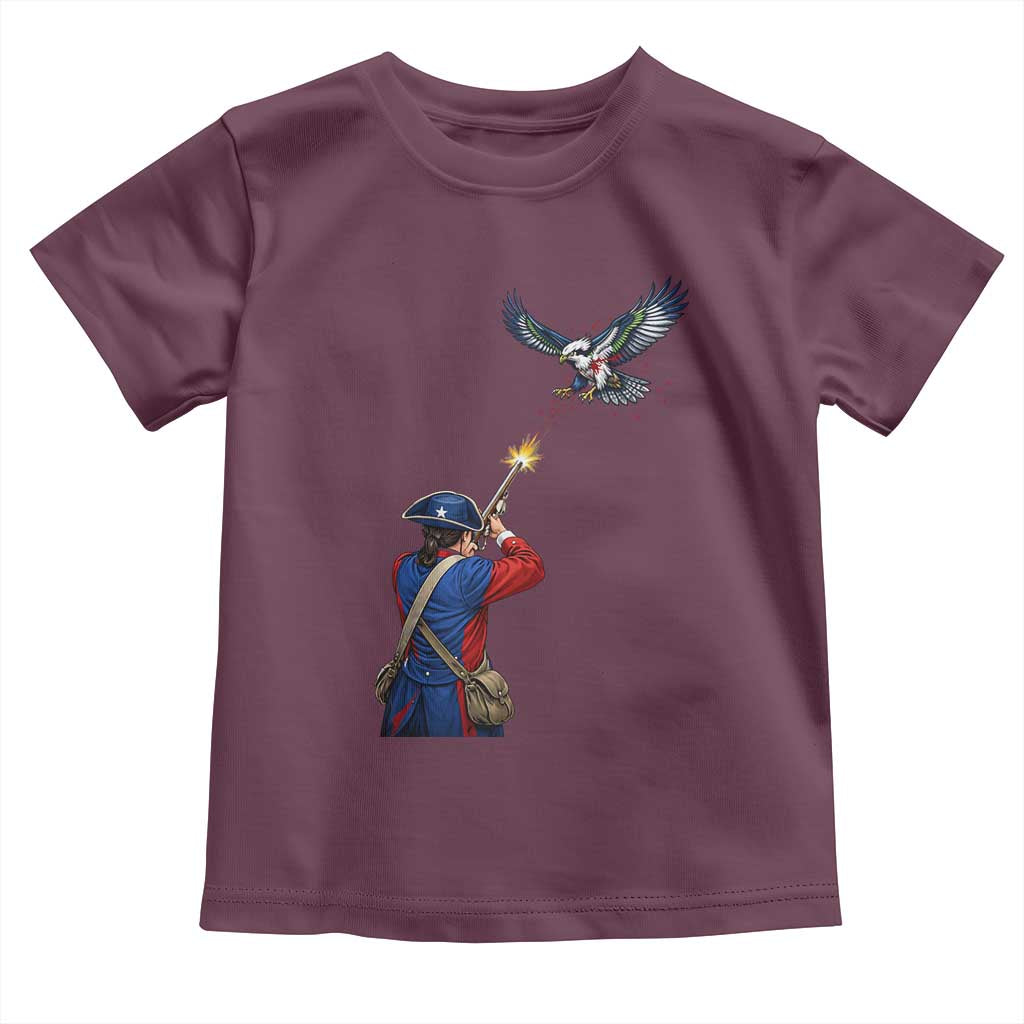 Funny Minutemen Shooting Blue and Green Hawk Football Rivalry Toddler T Shirt TS11 Maroon Print Your Wear