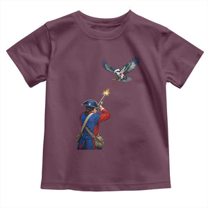 Funny Minutemen Shooting Blue and Green Hawk Football Rivalry Toddler T Shirt TS11 Maroon Print Your Wear