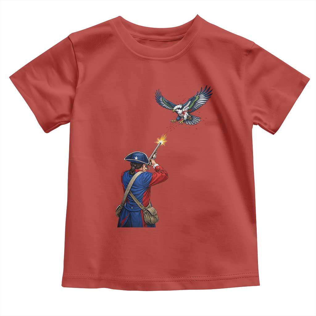 Funny Minutemen Shooting Blue and Green Hawk Football Rivalry Toddler T Shirt TS11 Red Print Your Wear