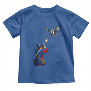 Funny Minutemen Shooting Blue and Green Hawk Football Rivalry Toddler T Shirt TS11 Royal Blue Print Your Wear