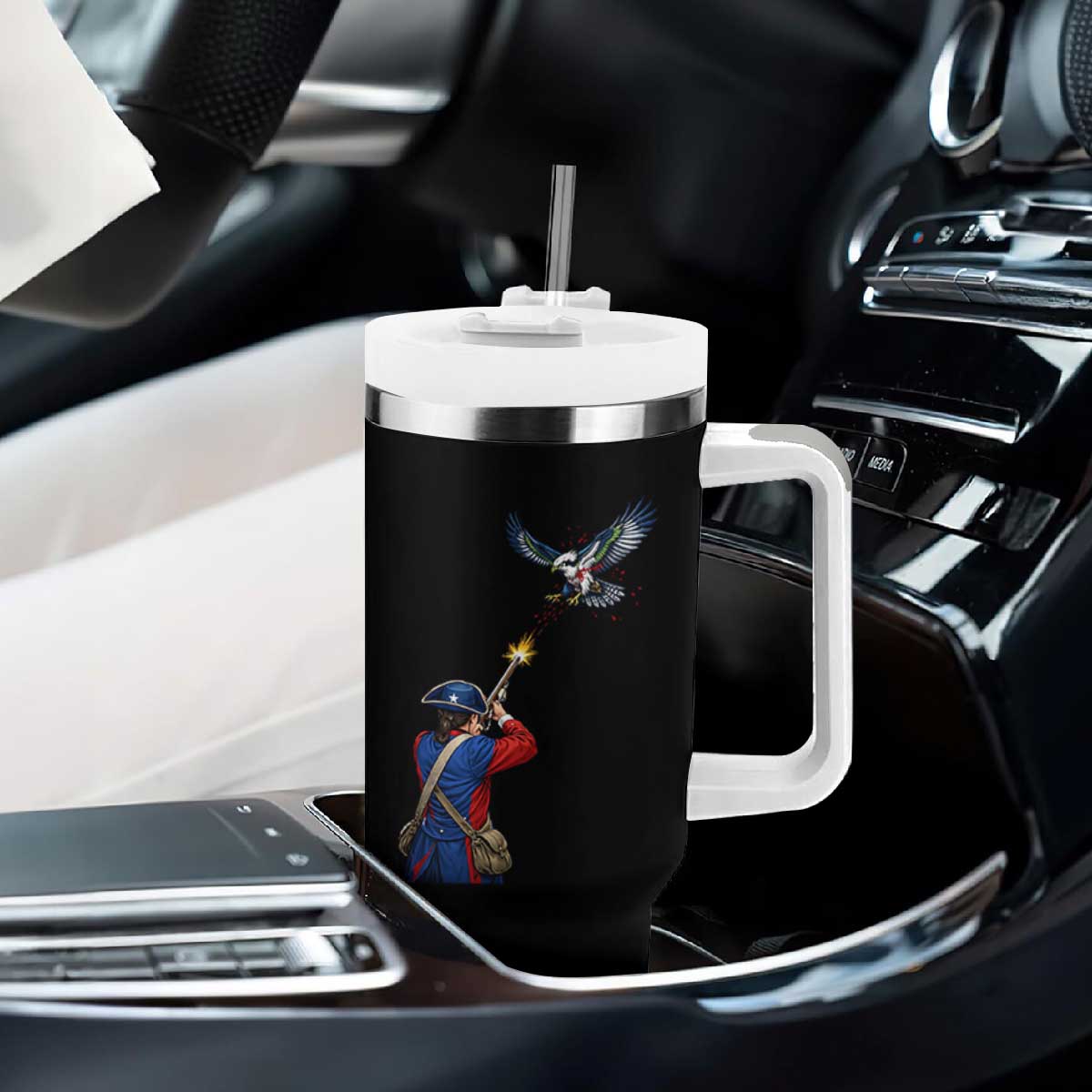 Funny Minutemen Shooting Blue and Green Hawk Football Rivalry Tumbler With Handle TS11 Print Your Wear