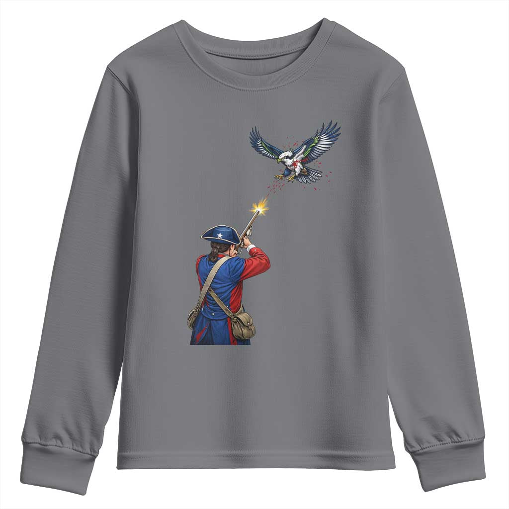 Funny Minutemen Shooting Blue and Green Hawk Football Rivalry Youth Sweatshirt TS11 Charcoal Print Your Wear