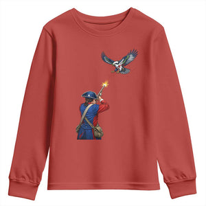 Funny Minutemen Shooting Blue and Green Hawk Football Rivalry Youth Sweatshirt TS11 Red Print Your Wear