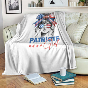 Patriots Girl Throw Blanket Funny Sport Fan New England Game Day Messy Bun TS11 Print Your Wear