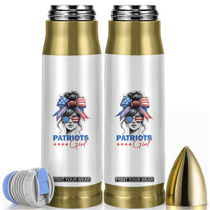 Patriots Girl Bullet Tumbler Funny Sport Fan New England Game Day Messy Bun TS11 White Print Your Wear