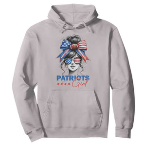 Patriots Girl Hoodie Funny Sport Fan New England Game Day Messy Bun TS11 Ice Gray Print Your Wear