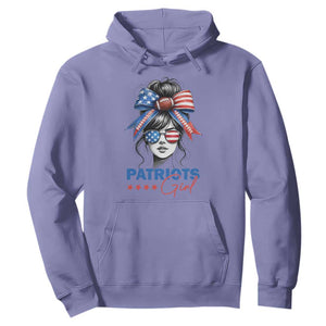 Patriots Girl Hoodie Funny Sport Fan New England Game Day Messy Bun TS11 Violet Print Your Wear