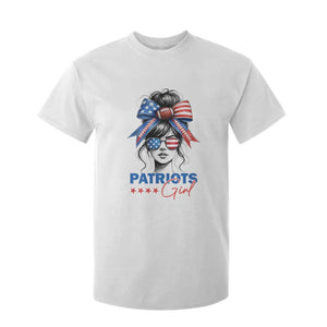 Patriots Girl T Shirt For Kid Funny Sport Fan New England Game Day Messy Bun TS11 White Print Your Wear