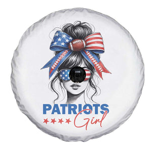 Patriots Girl Spare Tire Cover Funny Sport Fan New England Game Day Messy Bun TS11 Print Your Wear