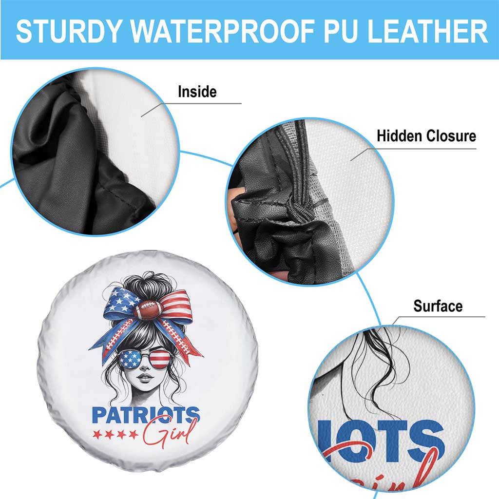 Patriots Girl Spare Tire Cover Funny Sport Fan New England Game Day Messy Bun TS11 Print Your Wear