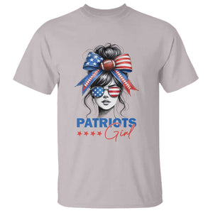 Patriots Girl T Shirt Funny Sport Fan New England Game Day Messy Bun TS11 Ice Gray Print Your Wear