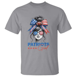 Patriots Girl T Shirt Funny Sport Fan New England Game Day Messy Bun TS11 Sport Gray Print Your Wear