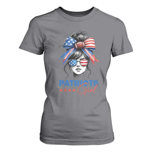 Patriots Girl T Shirt For Women Funny Sport Fan New England Game Day Messy Bun TS11 Charcoal Print Your Wear
