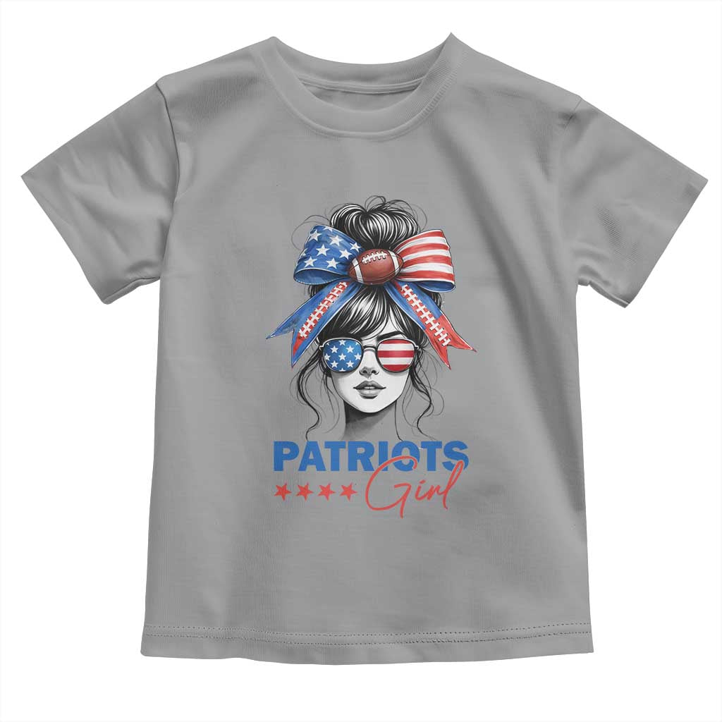 Patriots Girl Toddler T Shirt Funny Sport Fan New England Game Day Messy Bun TS11 Sport Gray Print Your Wear
