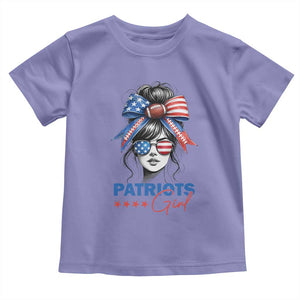 Patriots Girl Toddler T Shirt Funny Sport Fan New England Game Day Messy Bun TS11 Violet Print Your Wear