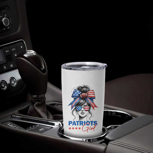 Patriots Girl Tumbler Cup Funny Sport Fan New England Game Day Messy Bun TS11 Print Your Wear