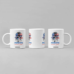 Patriots Girl Coffee Mug Funny Sport Fan New England Game Day Messy Bun TS11 Print Your Wear