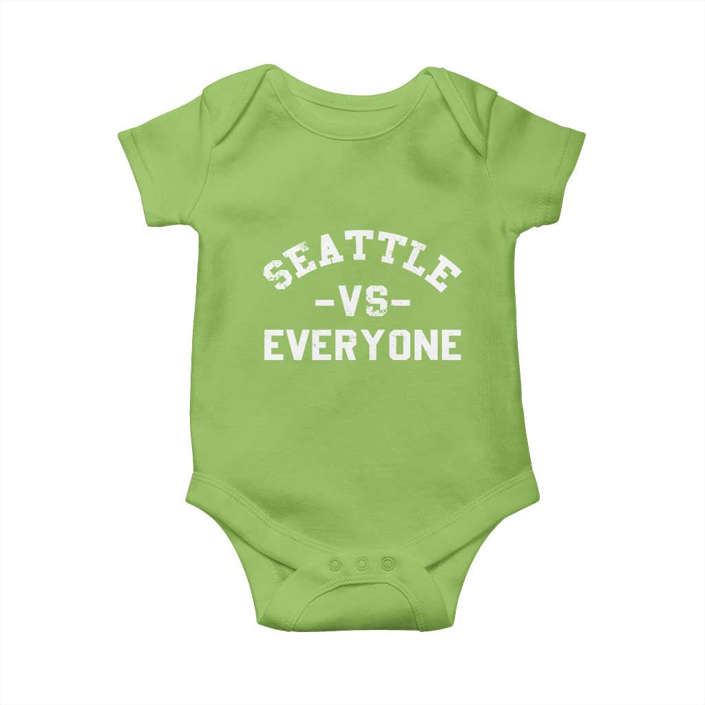 Seattle Vs Everyone Baby Onesie Vintage Distressed Jersey Football Game Day TS11 Lime Print Your Wear