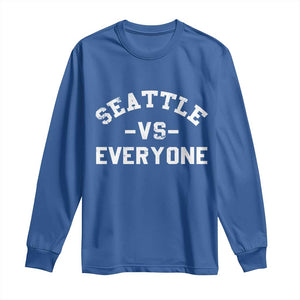 Seattle Vs Everyone Long Sleeve Shirt Vintage Distressed Jersey Football Game Day TS11 Royal Blue Print Your Wear