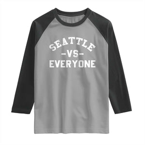 Seattle Vs Everyone Raglan Shirt Vintage Distressed Jersey Football Game Day TS11 Sport Gray Black Print Your Wear
