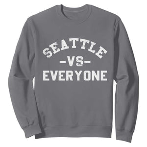 Seattle Vs Everyone Sweatshirt Vintage Distressed Jersey Football Game Day TS11 Charcoal Print Your Wear