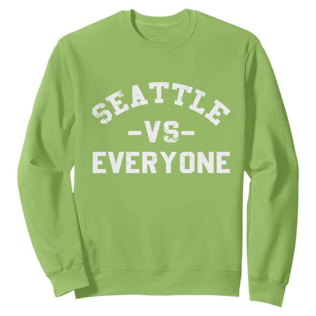 Seattle Vs Everyone Sweatshirt Vintage Distressed Jersey Football Game Day TS11 Lime Print Your Wear