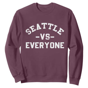 Seattle Vs Everyone Sweatshirt Vintage Distressed Jersey Football Game Day TS11 Maroon Print Your Wear