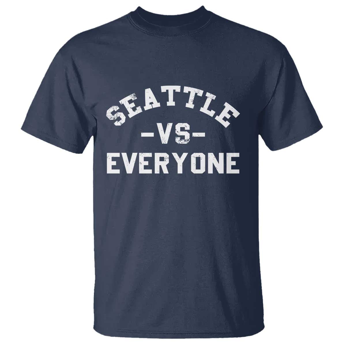 Seattle Vs Everyone T Shirt Vintage Distressed Jersey Football Game Day TS11 Navy Print Your Wear