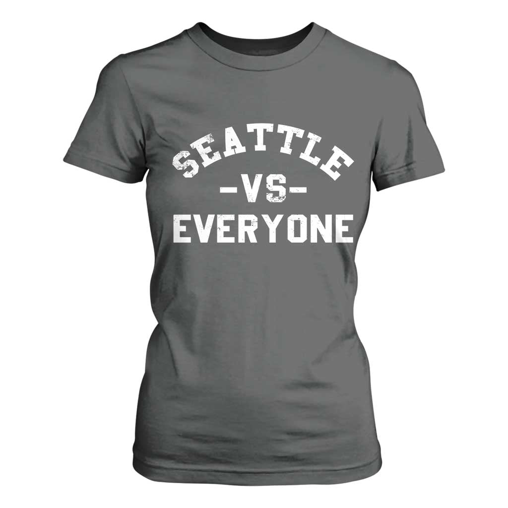 Seattle Vs Everyone T Shirt For Women Vintage Distressed Jersey Football Game Day TS11 Dark Heather Print Your Wear