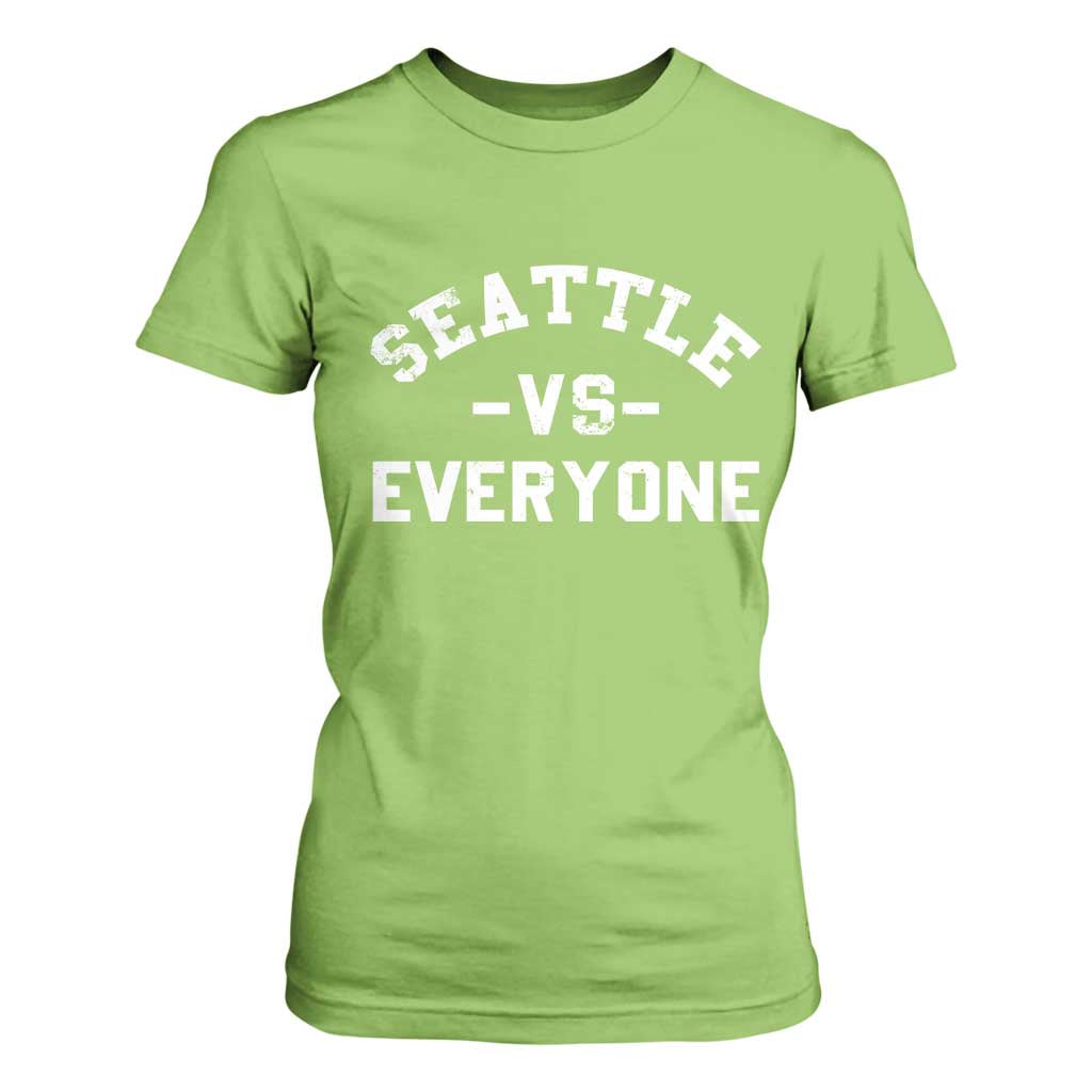 Seattle Vs Everyone T Shirt For Women Vintage Distressed Jersey Football Game Day TS11 Lime Print Your Wear