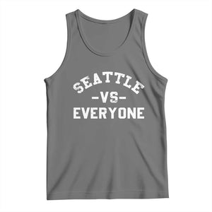 Seattle Vs Everyone Tank Top Vintage Distressed Jersey Football Game Day TS11 Black Heather Print Your Wear