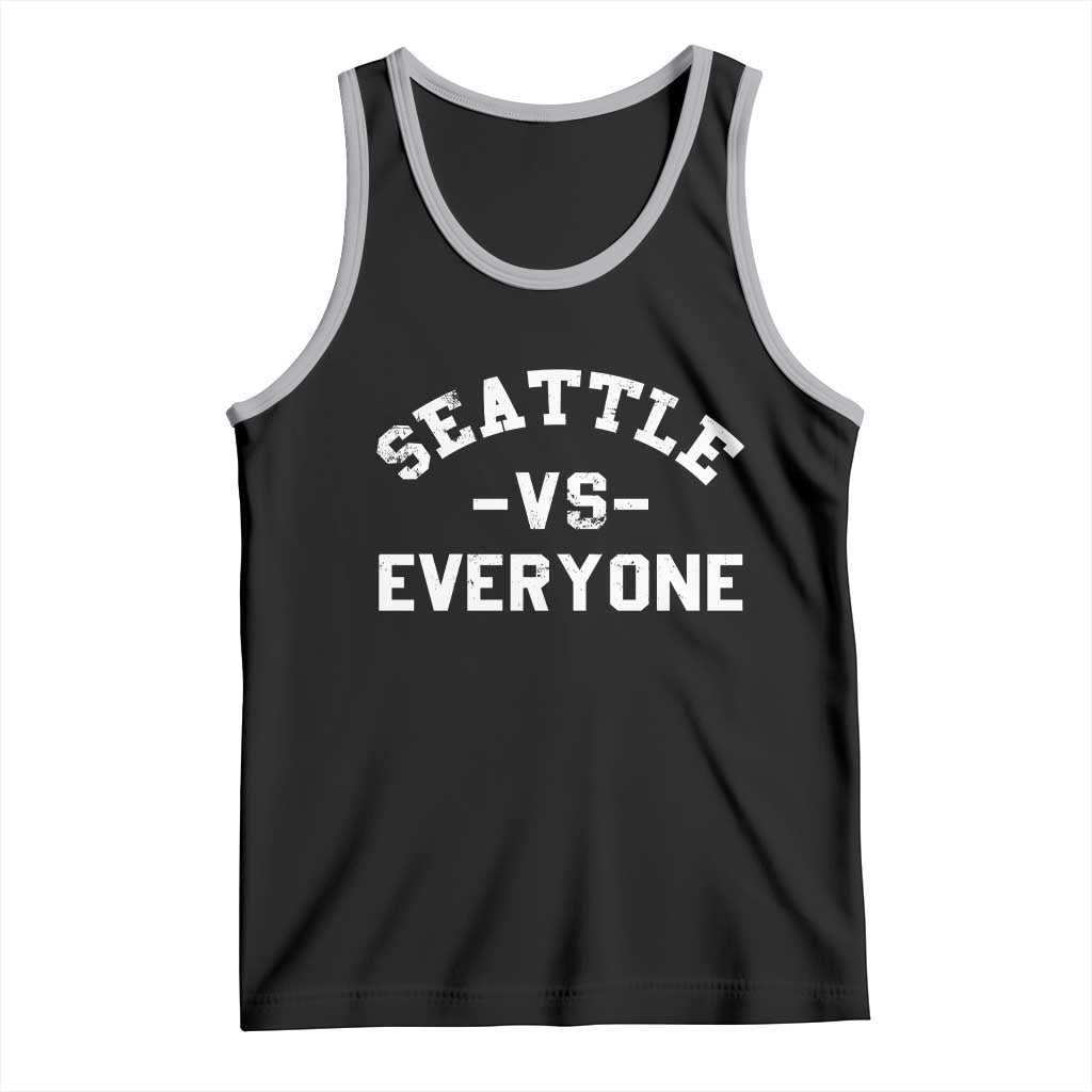 Seattle Vs Everyone Tank Top Vintage Distressed Jersey Football Game Day TS11 Black Athletic Heather Print Your Wear