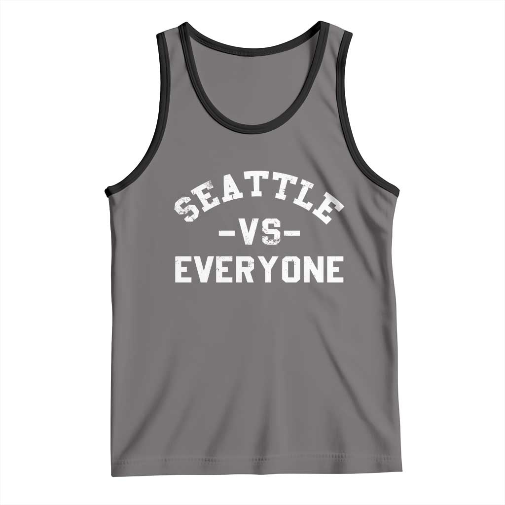 Seattle Vs Everyone Tank Top Vintage Distressed Jersey Football Game Day TS11 Deep Heather Black Print Your Wear