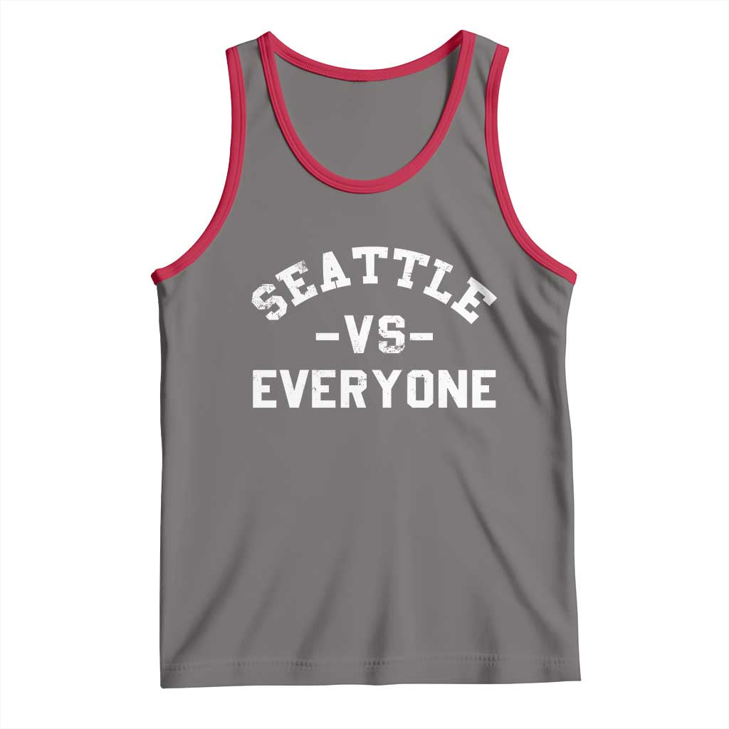 Seattle Vs Everyone Tank Top Vintage Distressed Jersey Football Game Day TS11 Deep Heather Red Print Your Wear