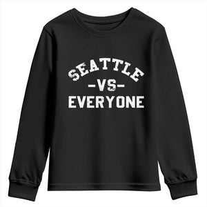 Seattle Vs Everyone Youth Sweatshirt Vintage Distressed Jersey Football Game Day TS11 Black Print Your Wear