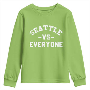 Seattle Vs Everyone Youth Sweatshirt Vintage Distressed Jersey Football Game Day TS11 Lime Print Your Wear