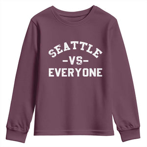 Seattle Vs Everyone Youth Sweatshirt Vintage Distressed Jersey Football Game Day TS11 Maroon Print Your Wear