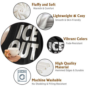 Ice Out Throw Blanket Abolish Ice Protest Statement TS11 Print Your Wear