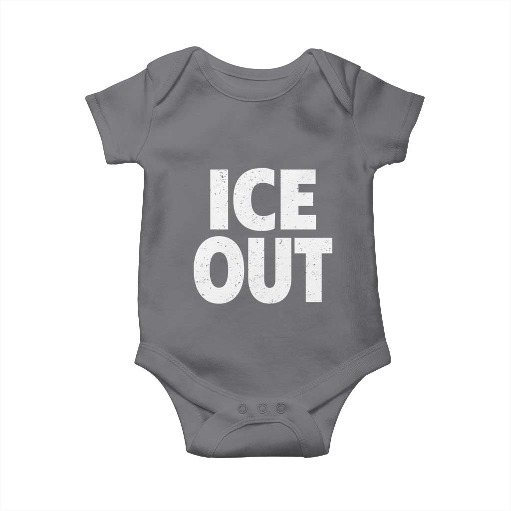 Ice Out Baby Onesie Abolish Ice Protest Statement TS11 Charcoal Print Your Wear