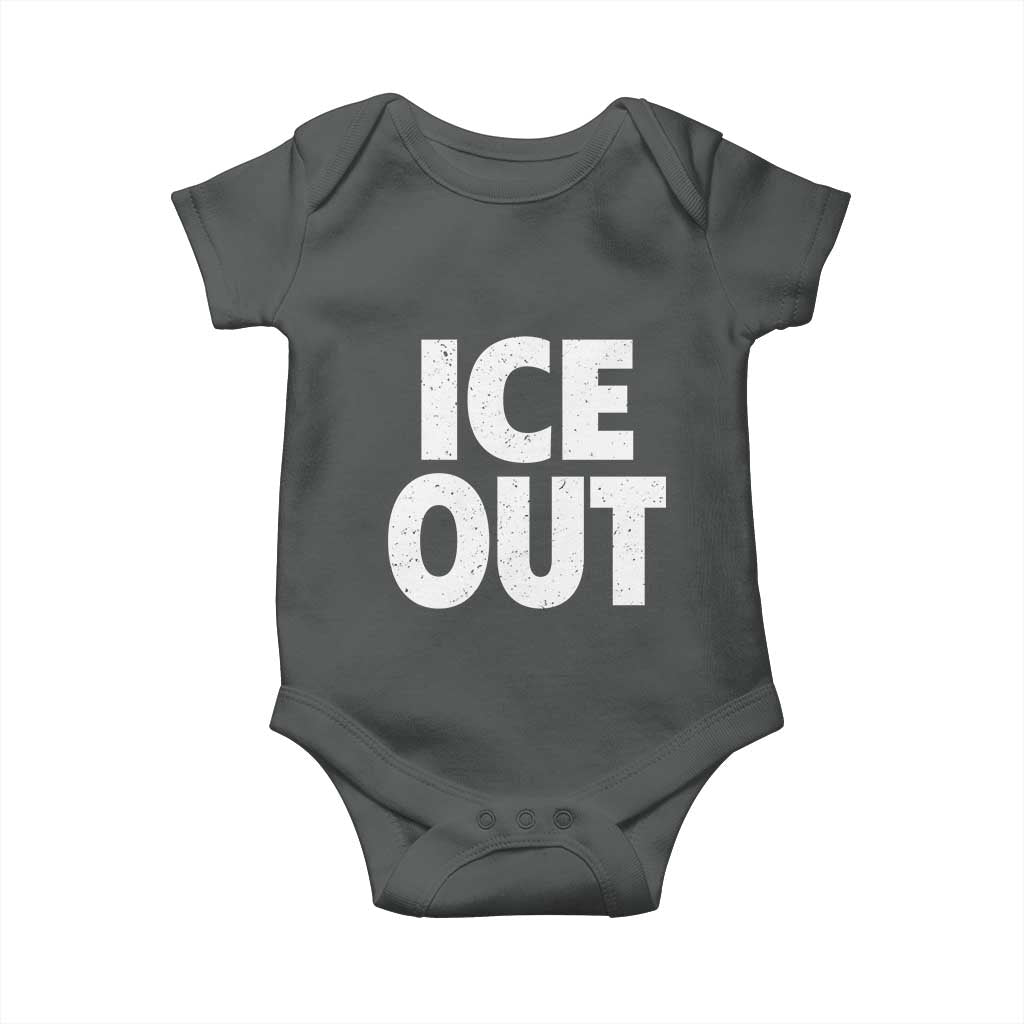 Ice Out Baby Onesie Abolish Ice Protest Statement TS11 Dark Heather Print Your Wear