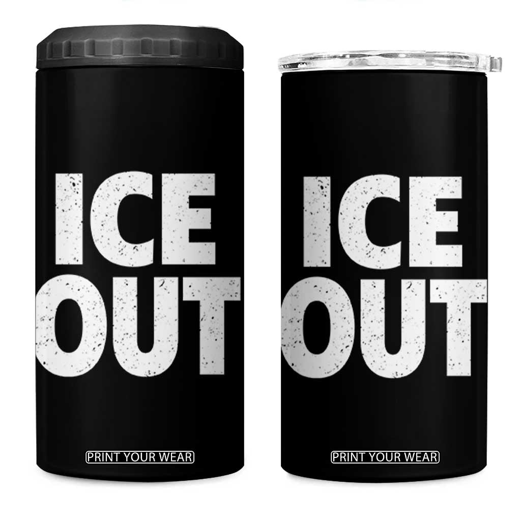 Ice Out 4 in 1 Can Cooler Tumbler Abolish Ice Protest Statement TS11 One Size: 16 oz Black Print Your Wear