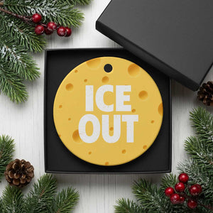 Ice Out Ceramic Ornament Abolish Ice Protest Statement TS11 1pc Yellow Cheese Print Your Wear