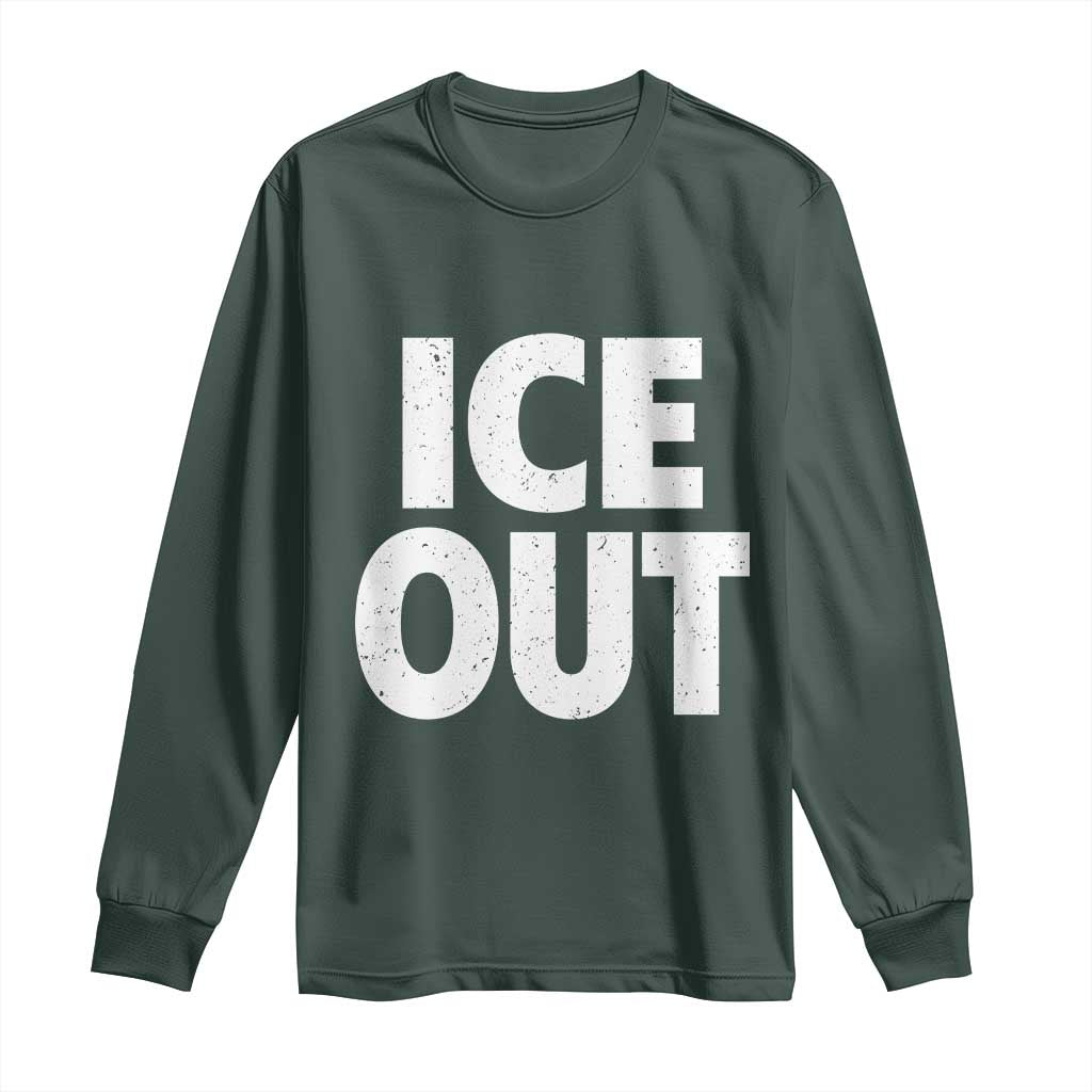 Ice Out Long Sleeve Shirt Abolish Ice Protest Statement TS11 Dark Forest Green Print Your Wear